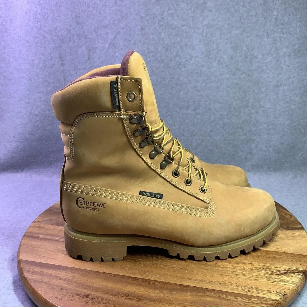 Chippewa Sportility Boots Mens Size 11.5‎ XW Brown Waterproof Insulated Vibram